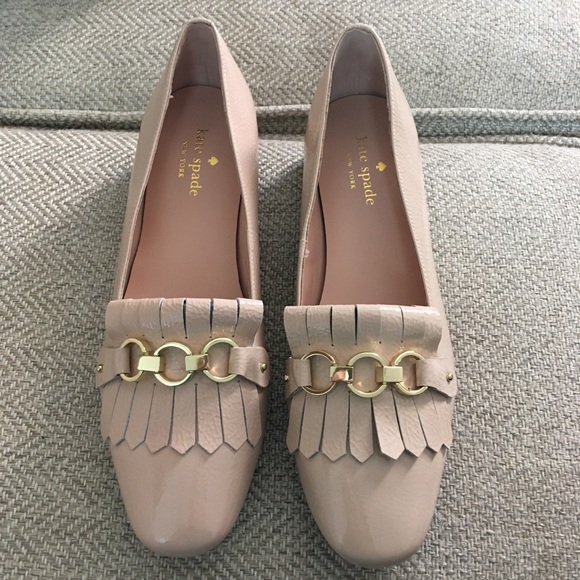 Kate Spade Karen Tuxedo Leather  Loafer Blush 7.5 - Picture 7 of 8